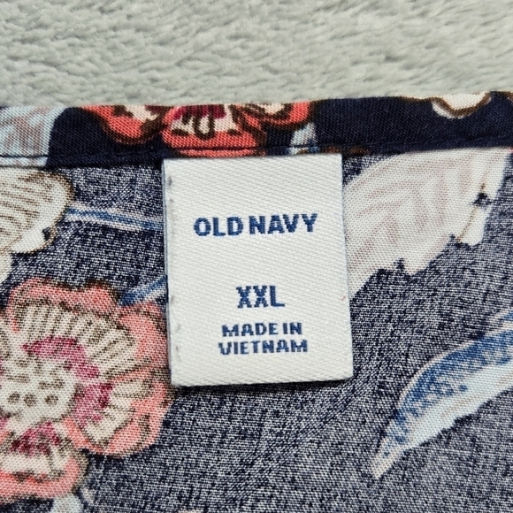 Old Navy Blue Floral Soft-Woven Keyhole Swing Dress Feminine Romantic - Picture 8 of 10